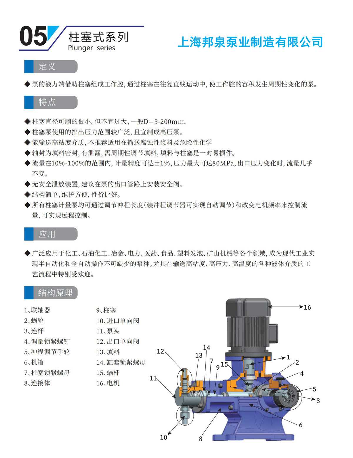 柱塞式計(jì)量泵廠(chǎng)家 Plunger type metering pump